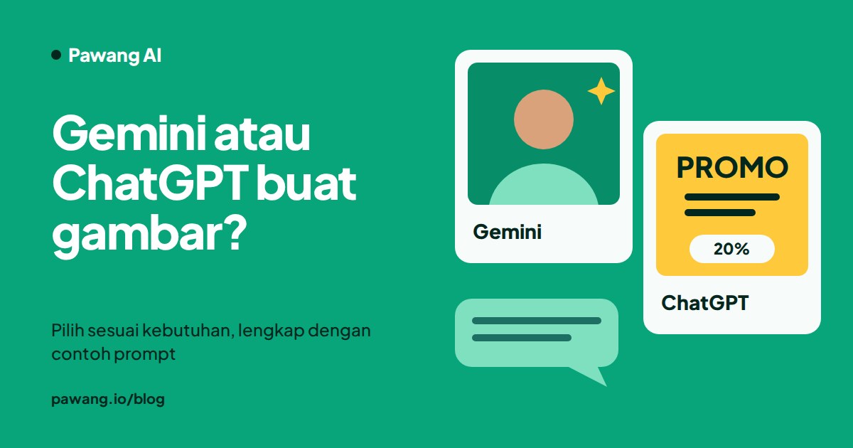 Ilustrasi Gemini vs ChatGPT untuk membuat gambar: edit foto dan poster jualan
